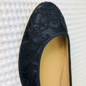 NEW! TALBOTS lace ballet shoe in black SZ 5